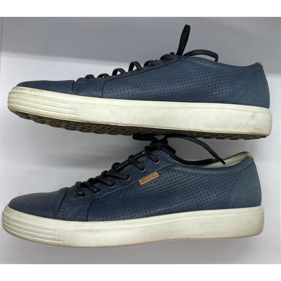 Ecco Soft Marine Perforated Navy Low Top Sneakers Size 12 Blue
